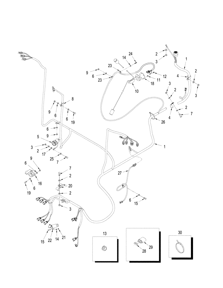 Схема запчастей Case IH STEIGER 330 - (04-17) - HARNESS - REAR FRAME, WITH ELECTRONIC REMOTE AND THREE POINT HITCH (04) - ELECTRICAL SYSTEMS