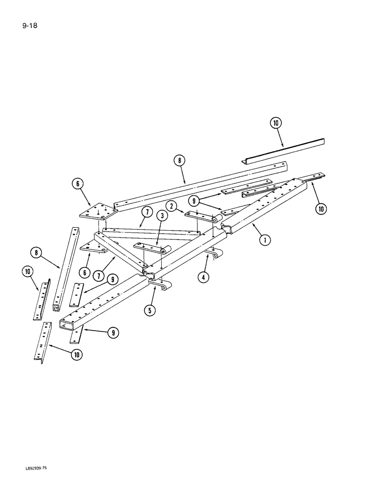 Схема запчастей Case IH 6300 - (9-018) - CENTER HITCH AND STABILIZER TWO DRILL (09) - CHASSIS/ATTACHMENTS