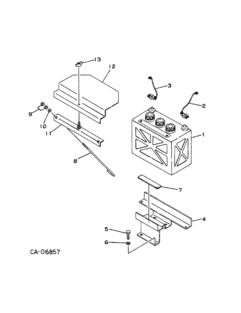 Схема запчастей Case IH 284 - (08-02) - ELECTRICAL, BATTERY AND BATTERY TRAY, GASOLINE ENGINE TRACTORS, SERIAL NO. 011293 AND ABOVE (06) - ELECTRICAL