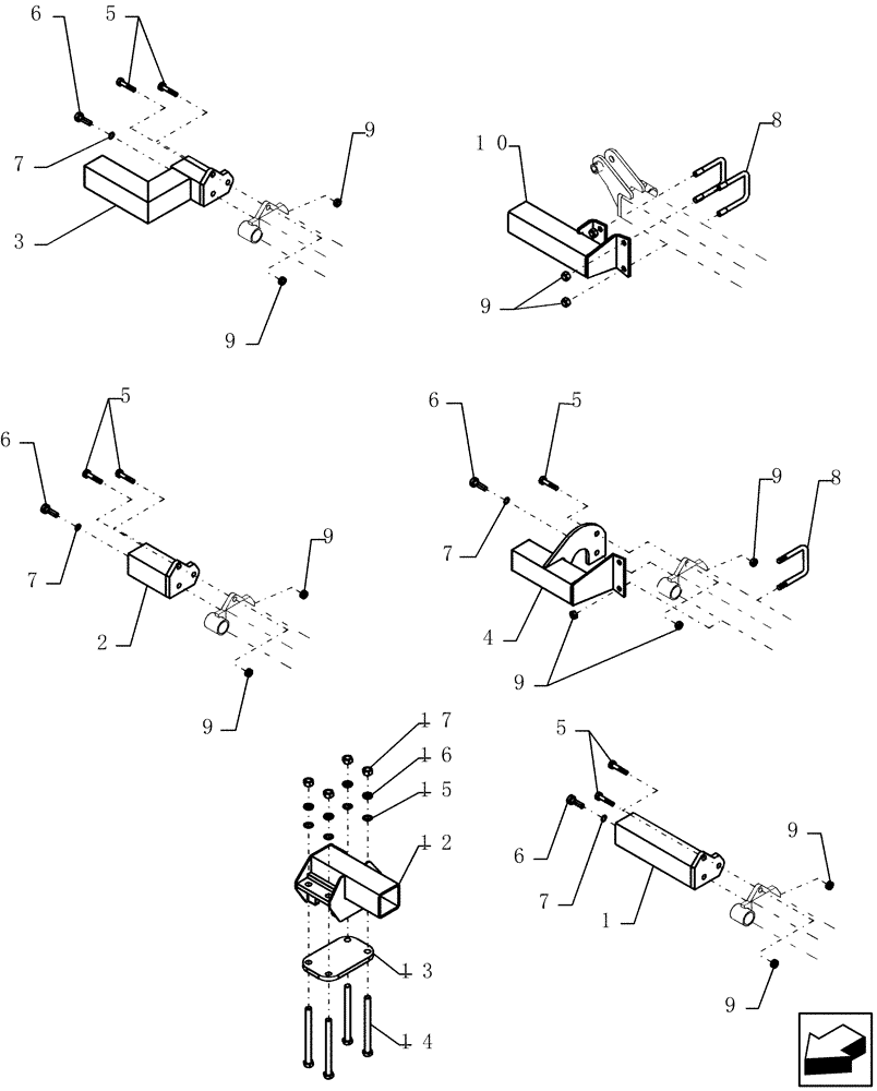 Схема запчастей Case IH 400 - (39.100.32) - STUB ASSEMBLIES (39) - FRAMES AND BALLASTING