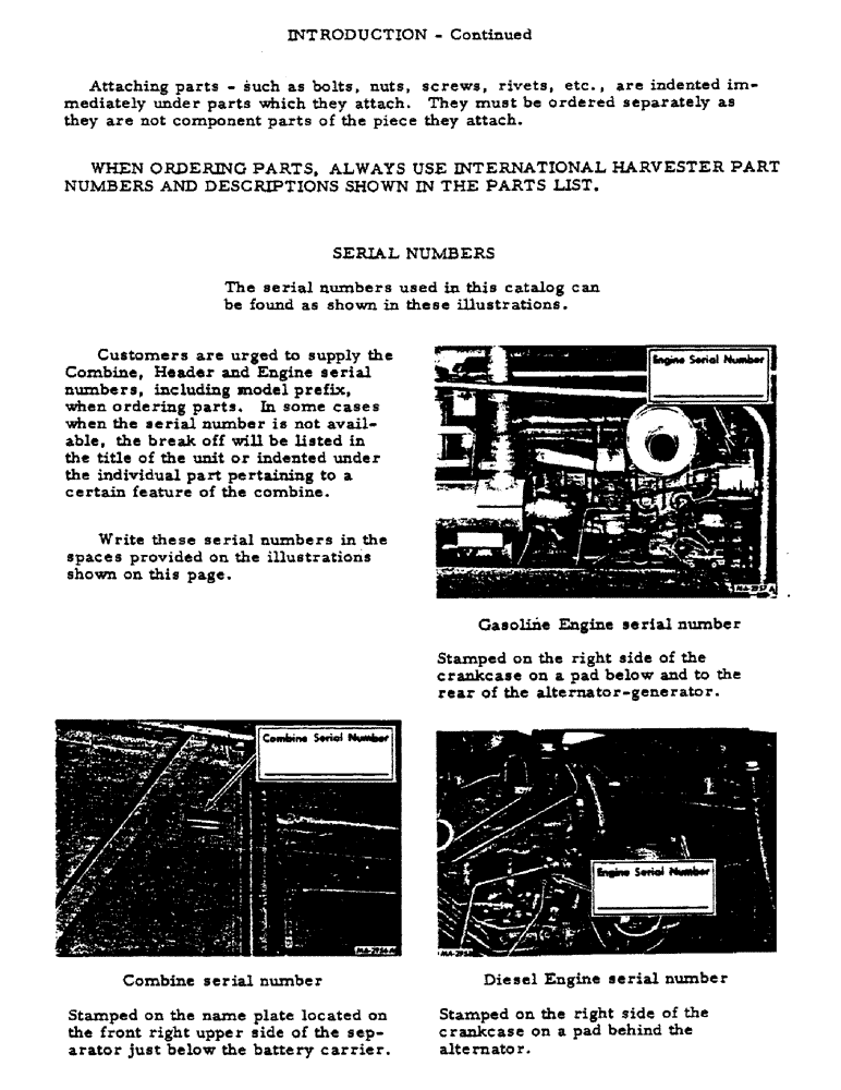 Схема запчастей Case IH 615 - (00-11) - INTRODUCTION - SERIAL NUMBER LOCATIONS (00) - GENERAL