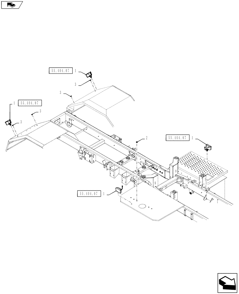 Схема запчастей Case IH TITAN 3530 - (55.404.06) - AUXILIARY LIGHTS (55) - ELECTRICAL SYSTEMS