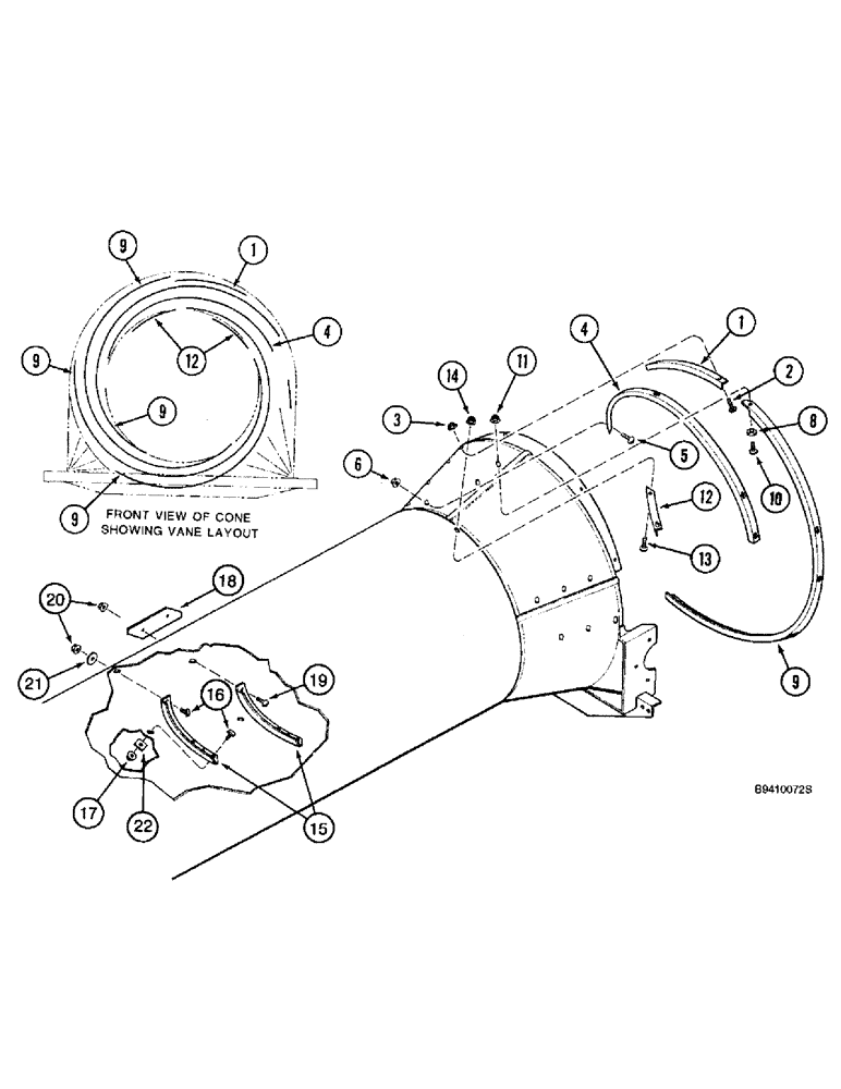 Схема запчастей Case IH 2144 - (9B-24) - VANE (14) - ROTOR, CONCANVES & SIEVE