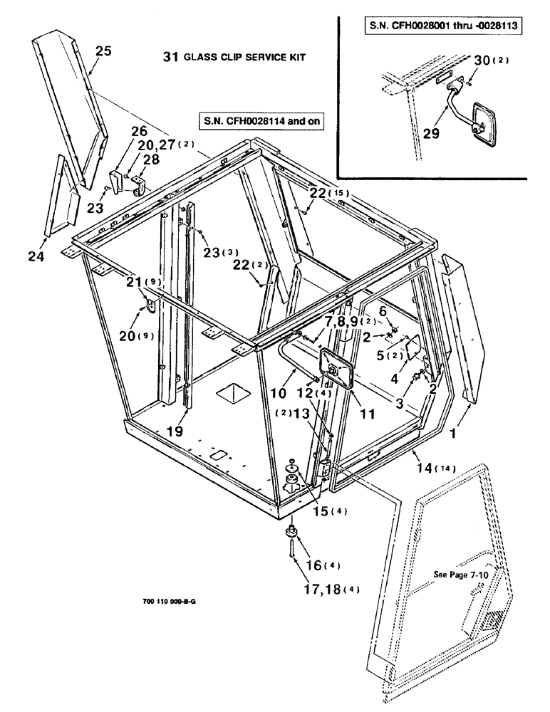 Схема запчастей Case IH 8830 - (7-06) - CAB FRAME ASSEMBLY (09) - CHASSIS