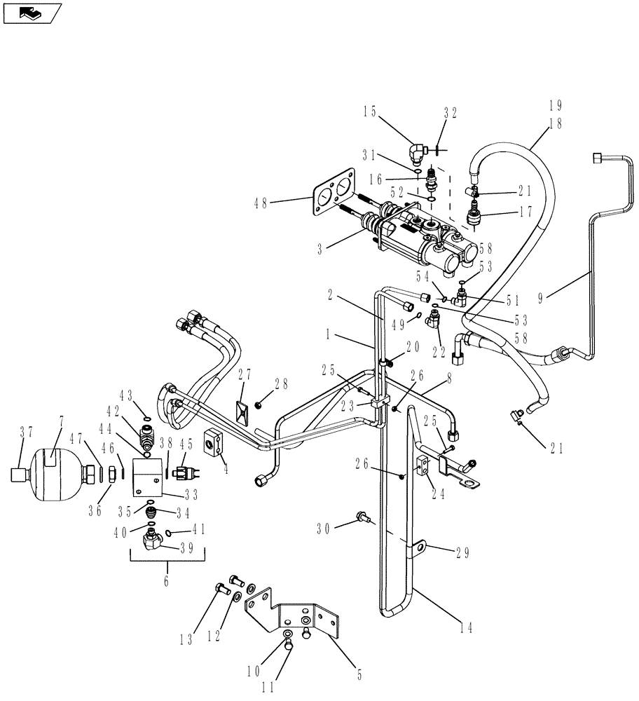 Схема запчастей Case IH MAGNUM 180 - (33.202.06) - BRAKES, HYDRAULIC SYSTEM WITH CONTINUOUSLY VARIABLE TRANSMISSION (33) - BRAKES & CONTROLS