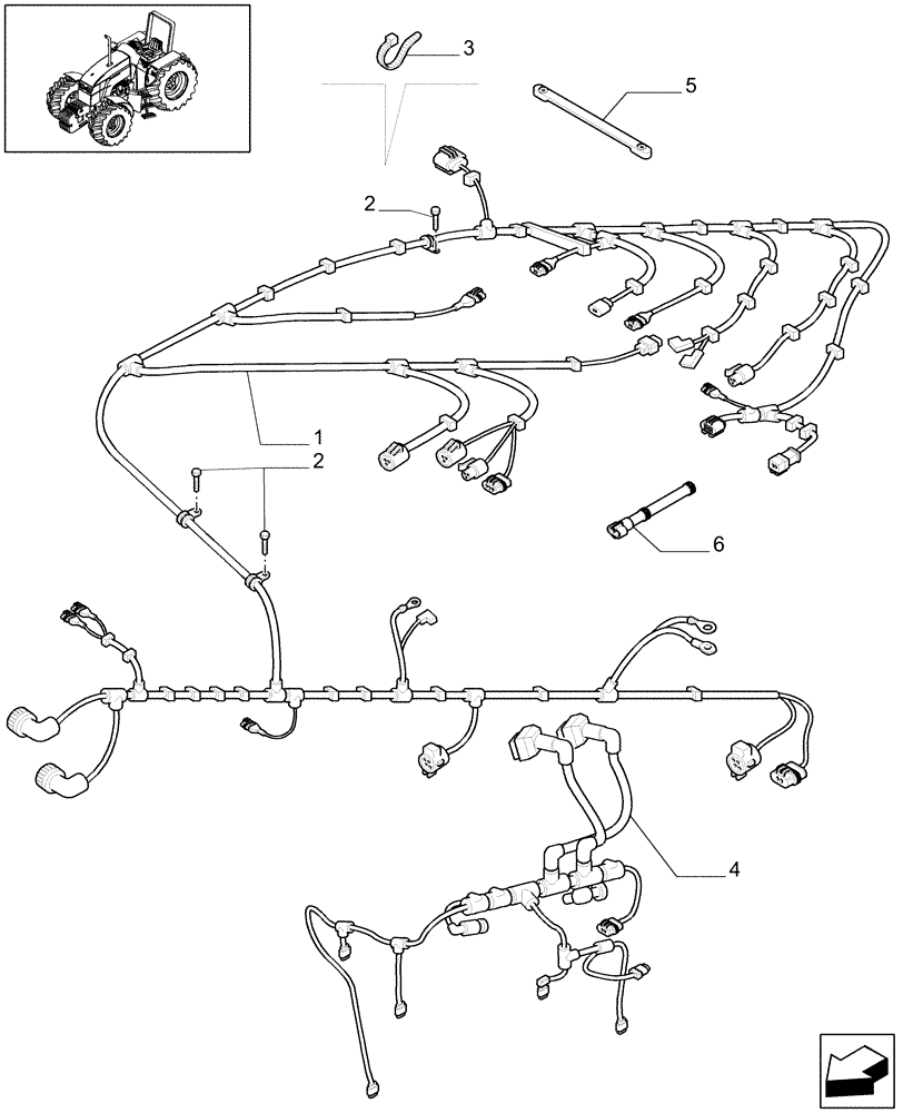 Схема запчастей Case IH MXU115 - (1.75.4[03]) - FRONT MAIN CABLE AND ENGINE CABLE - L/CAB - C5148 (06) - ELECTRICAL SYSTEMS