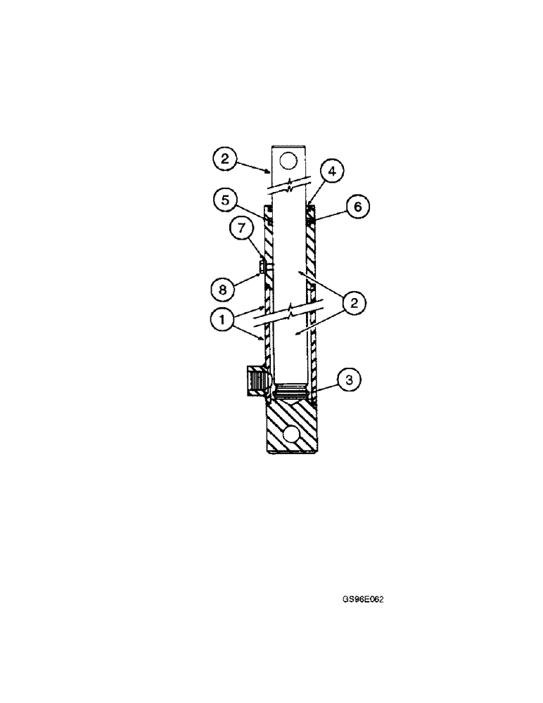 Схема запчастей Case IH INTERNATIONAL - (3-70) - SLAVE REEL LIFT CYLINDER, 1.0 X 9.38 RAM TYPE, CESSNA (07) - HYDRAULICS