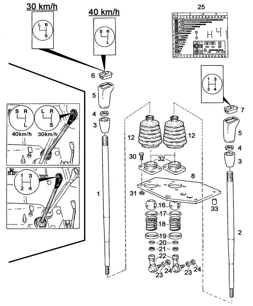 Схема запчастей Case IH C55 - (06-09[01]) - GEAR SHIFT AND LINKAGE (06) - POWER TRAIN