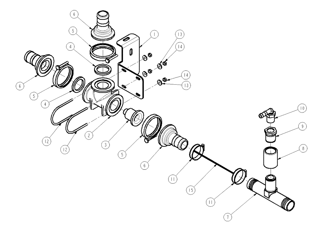 Схема запчастей Case IH SPX4260 - (11-031) - CHEMICAL INDUCTOR TEE GROUP Options