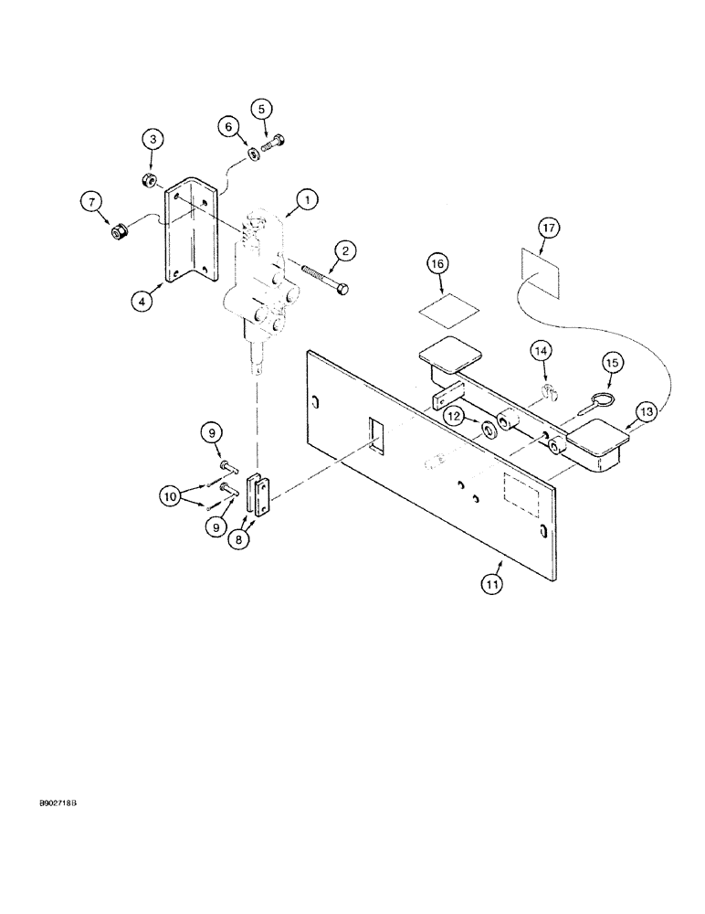 Схема запчастей Case IH 1818 - (8-14) - AUXILIARY CONTROLS AND VALVE MOUNTING (08) - HYDRAULICS