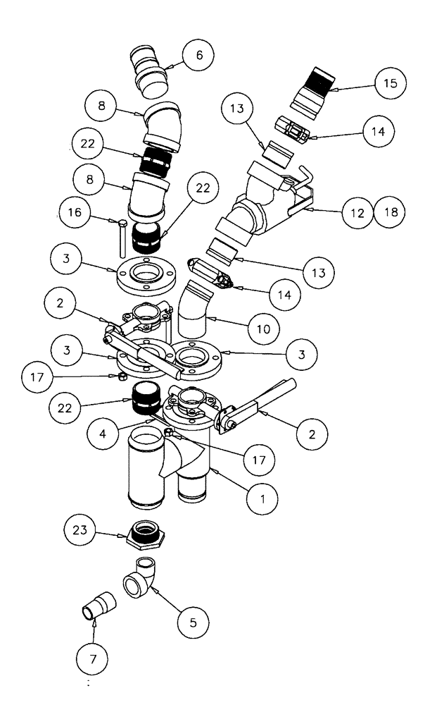 Схема запчастей Case IH FLX610 - (05-034) - PRESSURE MANIFOLD Liquid Plumbing