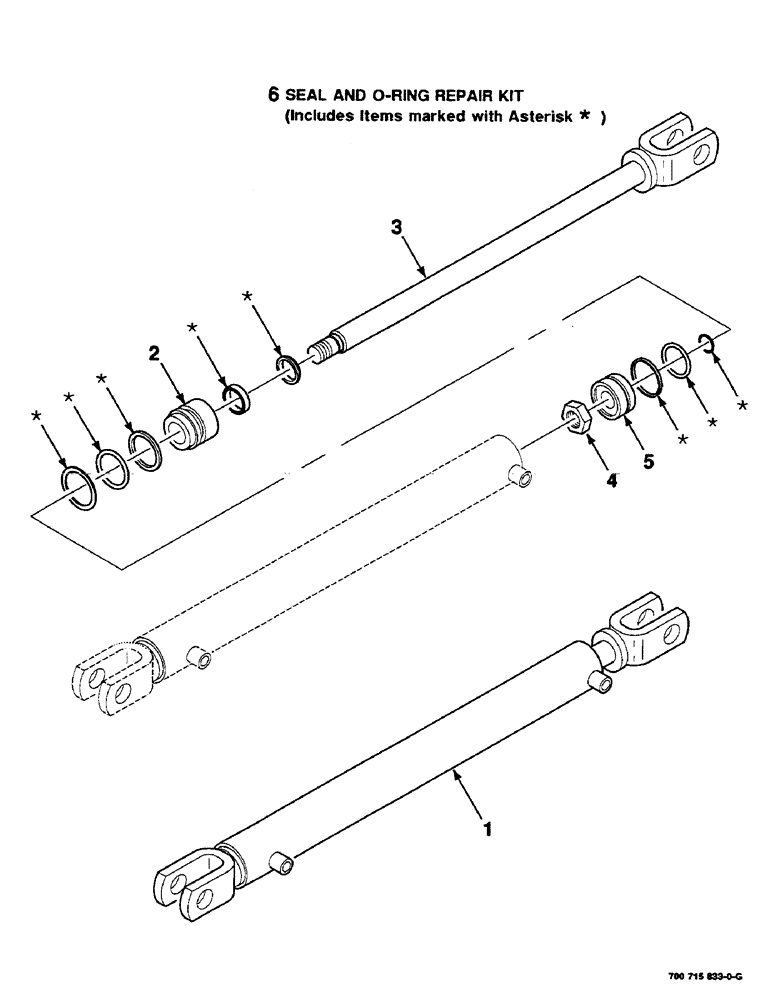 Схема запчастей Case IH RS551 - (8-42) - HYD. CYL. ASSY., TAILGATE, W/O MESH WRAP, 700715833 HYD. CYL. ASSY. COMPLETE, 2" BORE X 20" STROKE (07) - HYDRAULICS