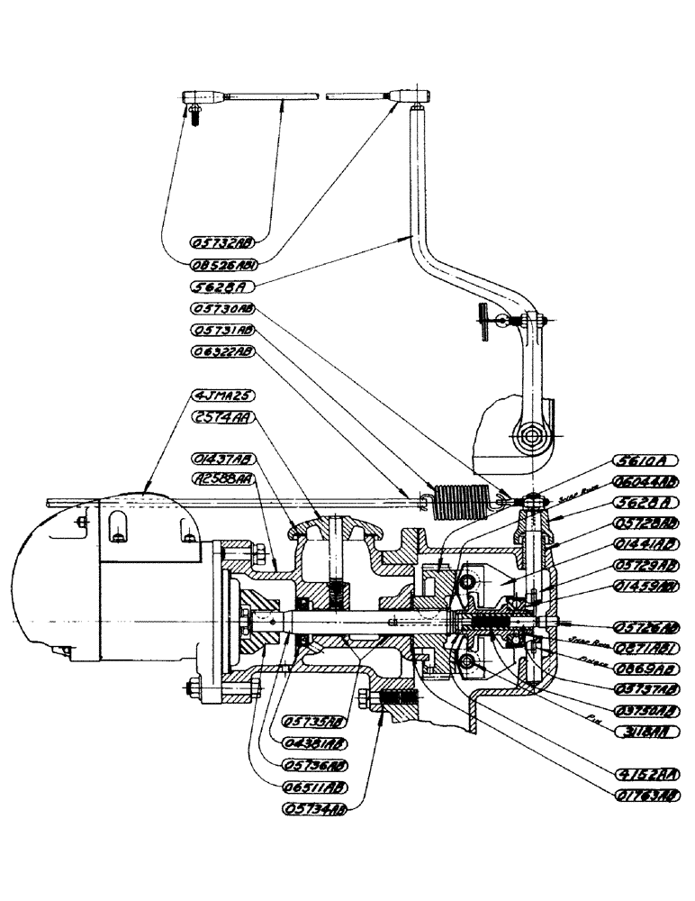 Схема запчастей Case IH S-SERIES - (028) - GOVERNOR AND MAGNETO ASSEMBLY, PRIOR TO TRACTOR NUMBER 5300000, GOVERNOR, S, SC, SO (03) - FUEL SYSTEM
