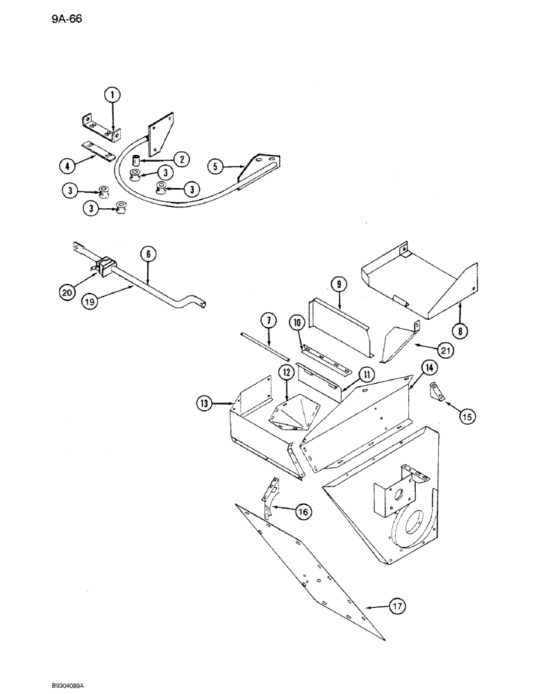 Схема запчастей Case IH 1250 - (9A-066) - CORN SHELLER DRAG (09) - CHASSIS ATTACHMENTS