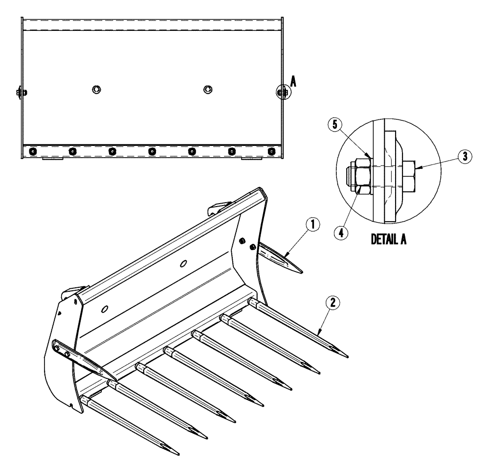 Схема запчастей Case IH L720 - (82.300.AQ[23]) - VAR - 717438006 - MANURE FORK 150 (82) - FRONT LOADER & BUCKET