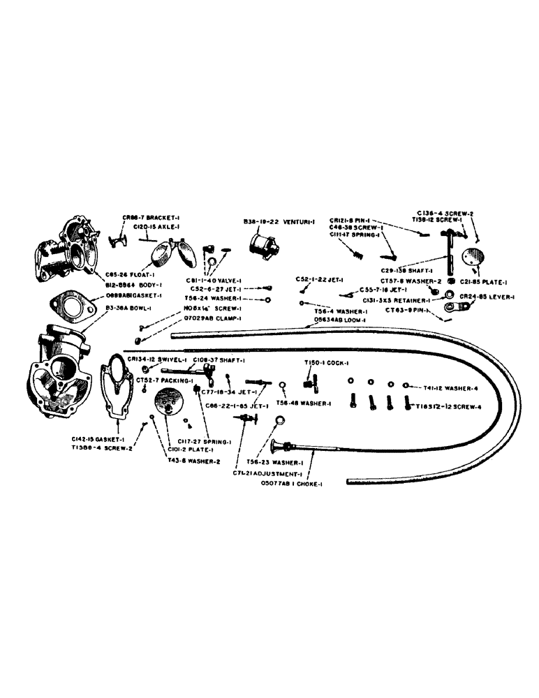 Схема запчастей Case IH DV-SERIES - (026) - O4990AB ZENITH CARBURETOR, MODEL NO. 62AJX9 - OUTLINE NO. 8964, D, DC, DO, DV (03) - FUEL SYSTEM