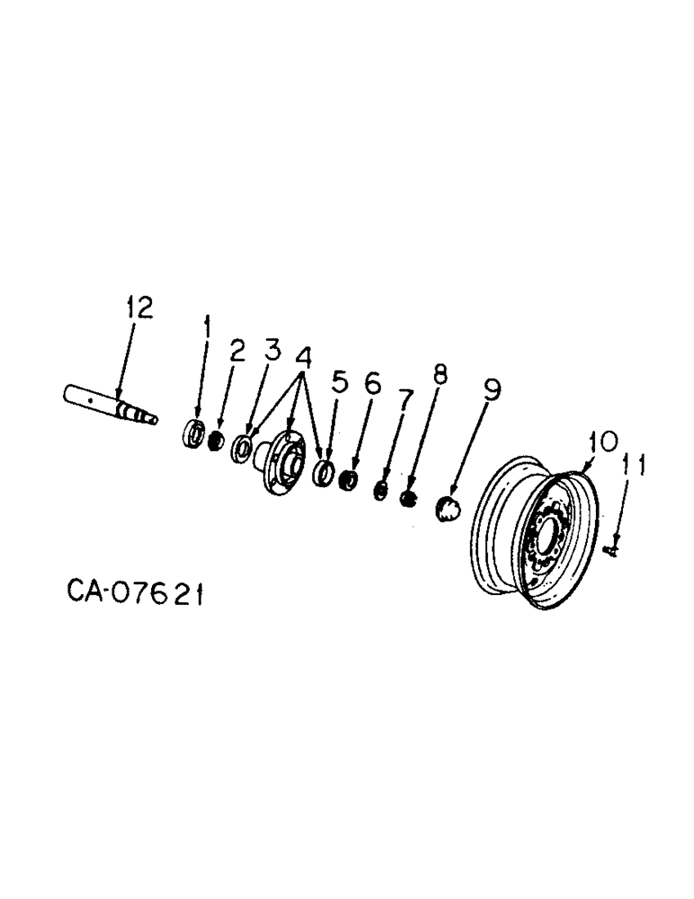 Схема запчастей Case IH 415 - (B-08) - WHEEL AND HUB, UNITS F, G AND H 