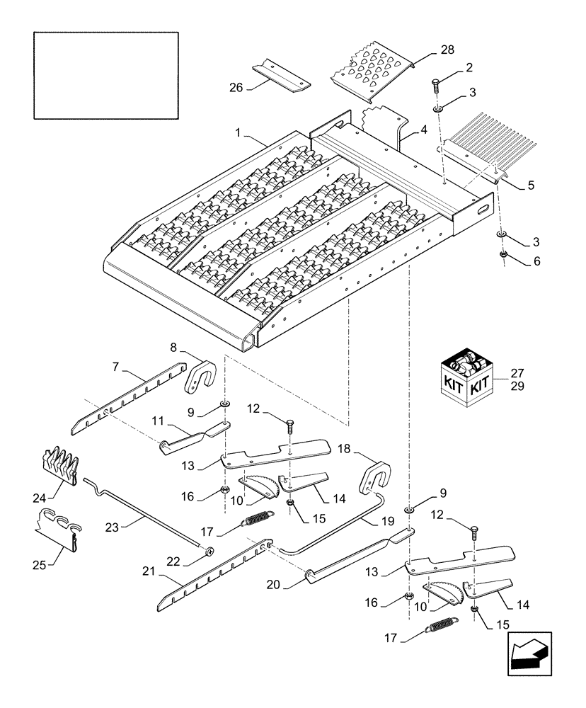 Схема запчастей Case IH 9010 - (74.114.01[02]) - UPPER SIEVES - 8010/9010 (74) - CLEANING