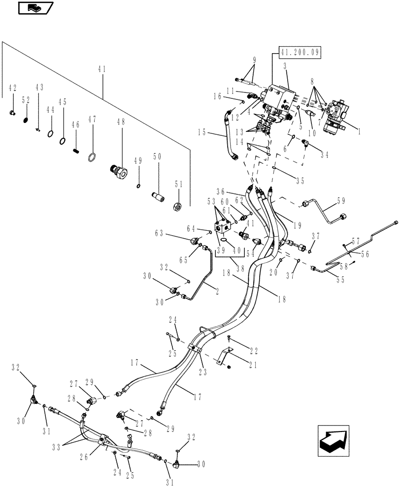 Схема запчастей Case IH MAGNUM 180 - (41.200.04) - STEERING SYSTEM, MFD WITH AUTOGUIDANCE, CONTINUOUSLY VARIABLE TRANSMISSION (41) - STEERING