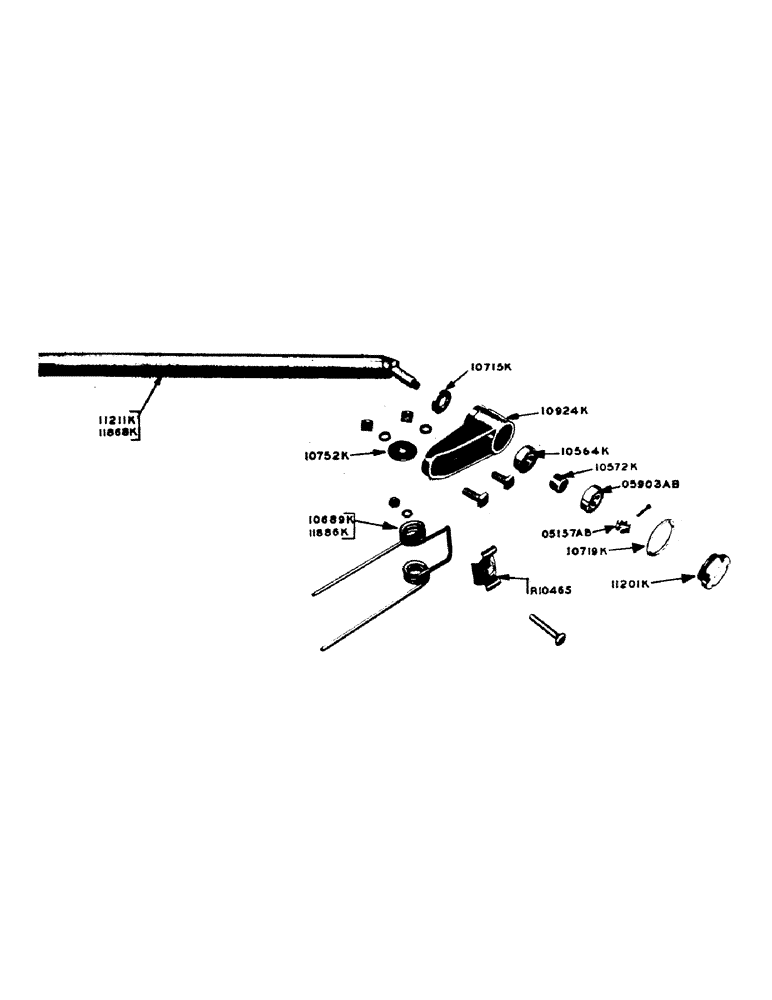 Схема запчастей Case IH 100 - (21) - TOOTH BAR & BEARING, EXTERNAL THREAD & NUT, 1952 & AFTER 