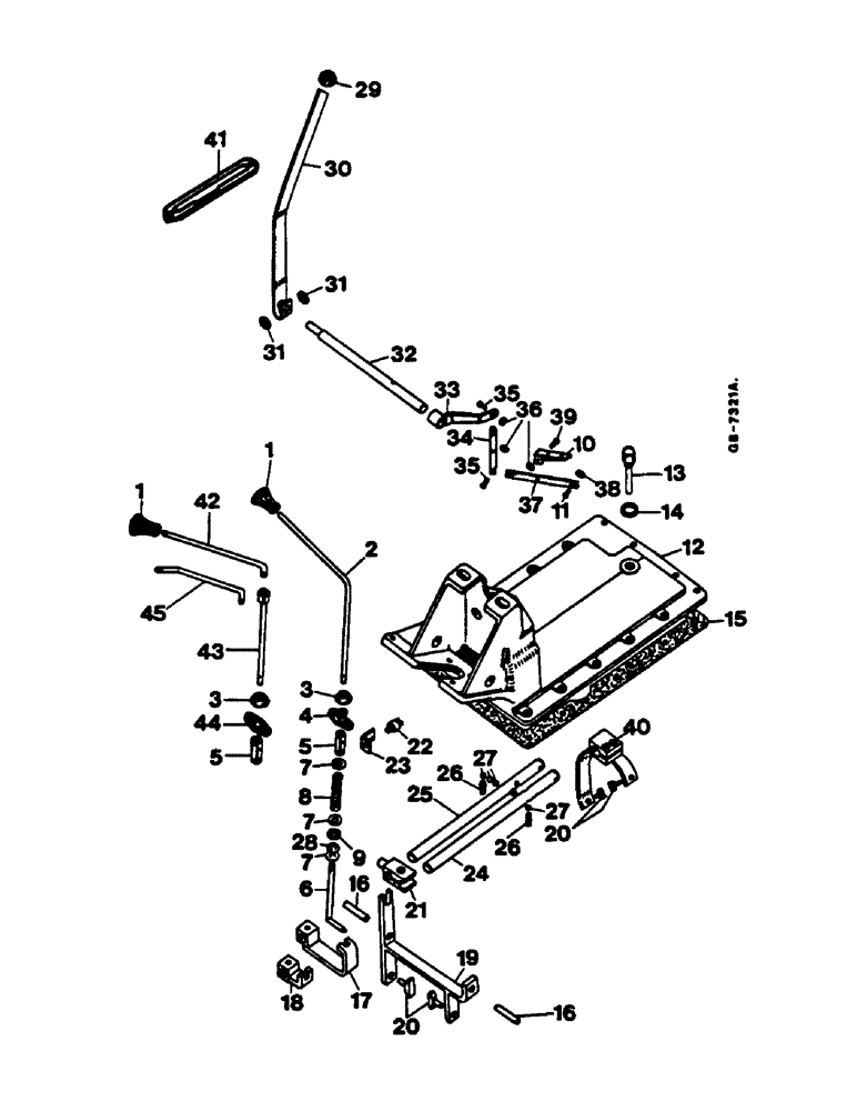 Схема запчастей Case IH 644 - (1E20) - SHIFTER MECHANISM, TRANSMISSION COVER (04) - Drive Train