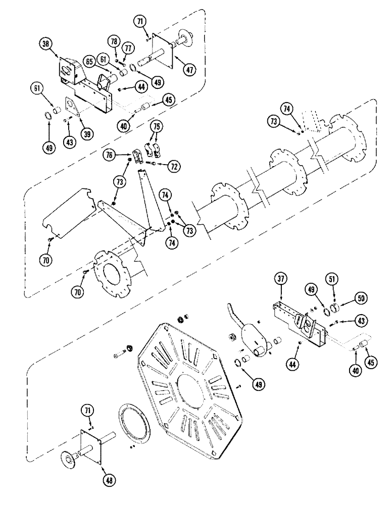 Схема запчастей Case IH 1010 - (9A-20) - 6 BAT REEL, PLASTIC TINES, 15.0, 17.5 AND 20.0 FOOT HEADER (58) - ATTACHMENTS/HEADERS