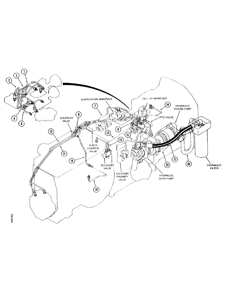 Схема запчастей Case IH 7140 - (1-012) - PICTORIAL INDEX, MAIN HYDRAULICS, PRIOR TO TRANSMISSION SERIAL NUMBER AJB0044915 (00) - PICTORIAL INDEX