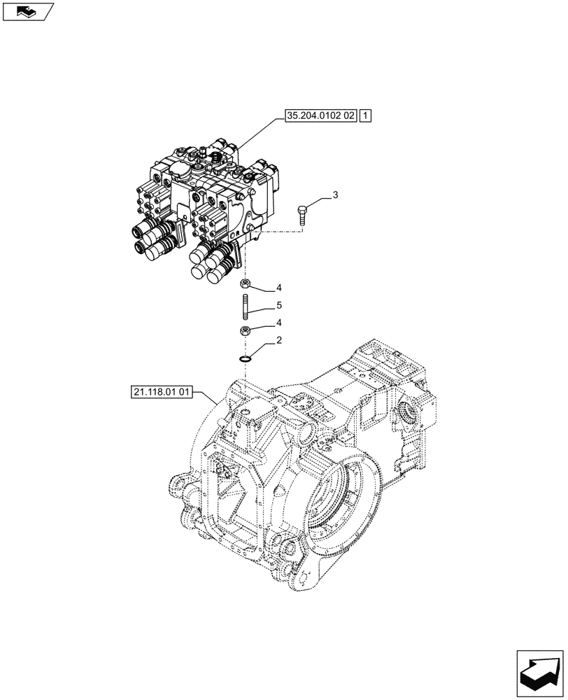 Схема запчастей Case IH PUMA 185 - (35.204.0102[01]) - 4 REMOTE CONTROL VALVES, ELECTRONIC (VAR.729718-743824 / 743668) (35) - HYDRAULIC SYSTEMS