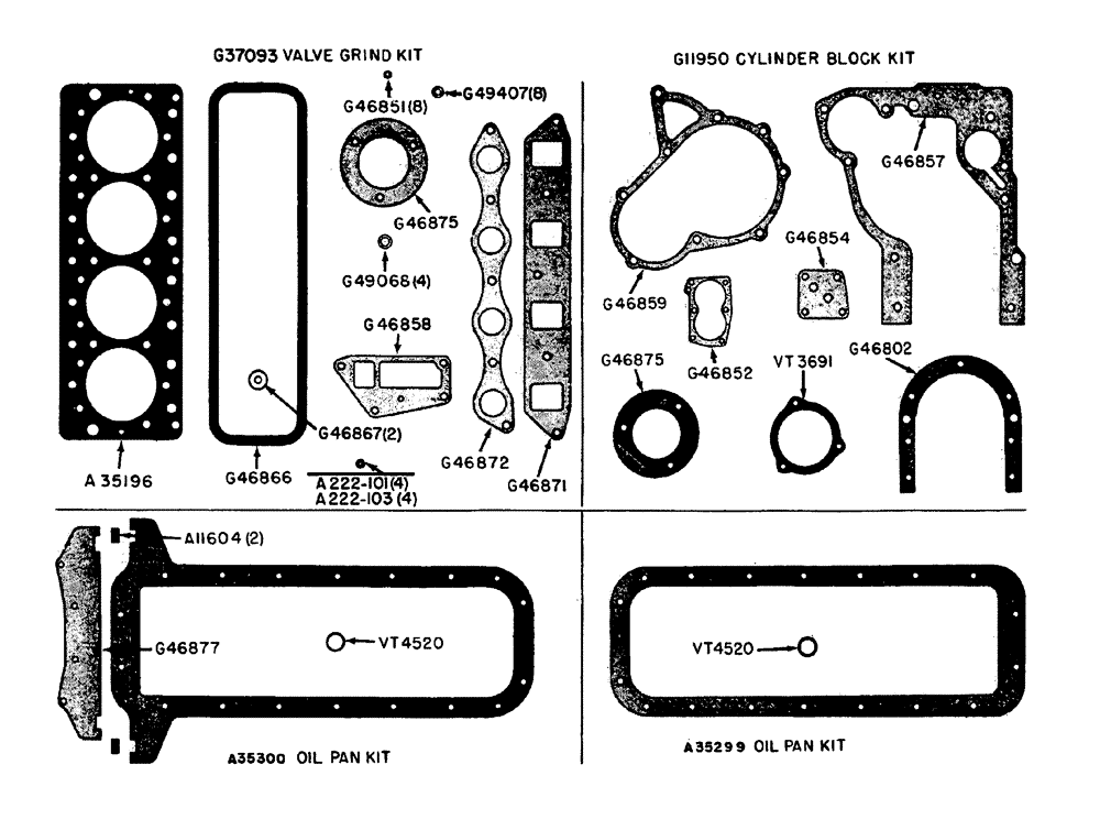 Схема запчастей Case IH 630 - (022) - GASKET KITS (02) - ENGINE
