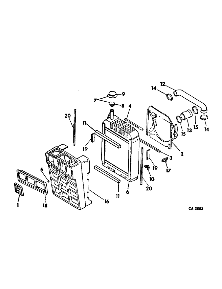 Схема запчастей Case IH 1566 - (06-03) - COOLING, RADIATOR AND CONNECTIONS, 1566 TRACTOR Cooling