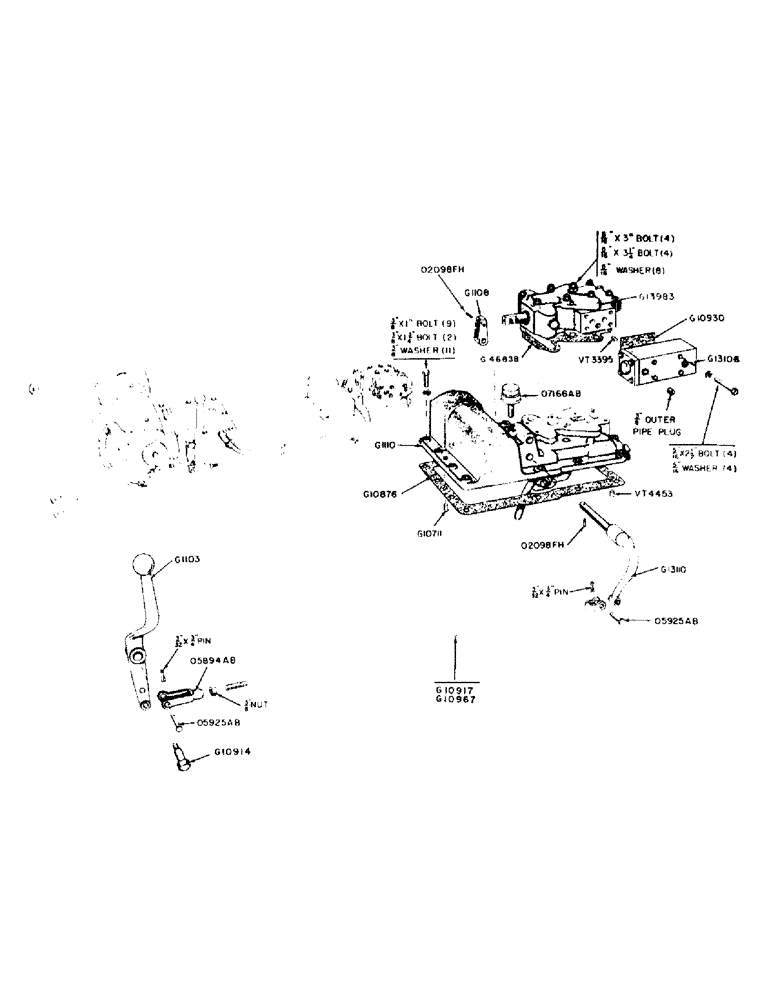 Схема запчастей Case IH 300-SERIES - (152) - HYDRAULIC CONTROLS AND LEVER, FOR EAGLE HITCH OR REMOTE CONTROL (08) - HYDRAULICS