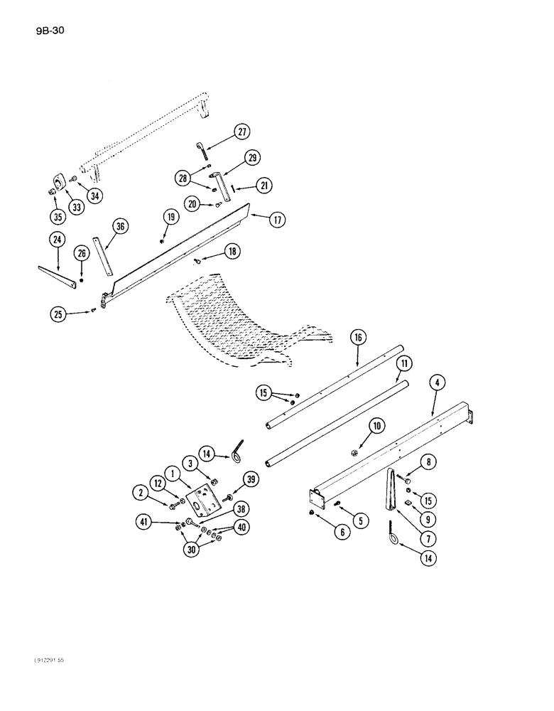 Схема запчастей Case IH 1640 - (9B-30) - CONCAVES, ANCHOR SUPPORTS (14) - ROTOR, CONCANVES & SIEVE