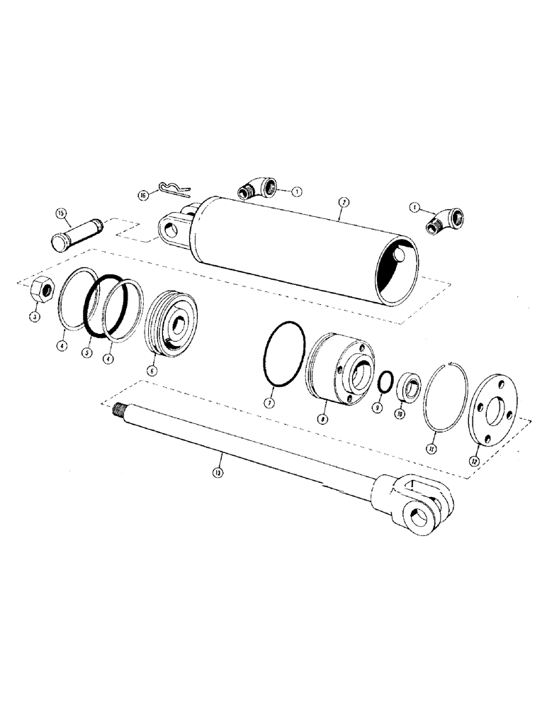 Схема запчастей Case IH 1470 - (162) - T39000 HYDRAULIC CYLINDER, 3-1/4 X 8 FOR THREE POINT HITCH (06) - POWER TRAIN