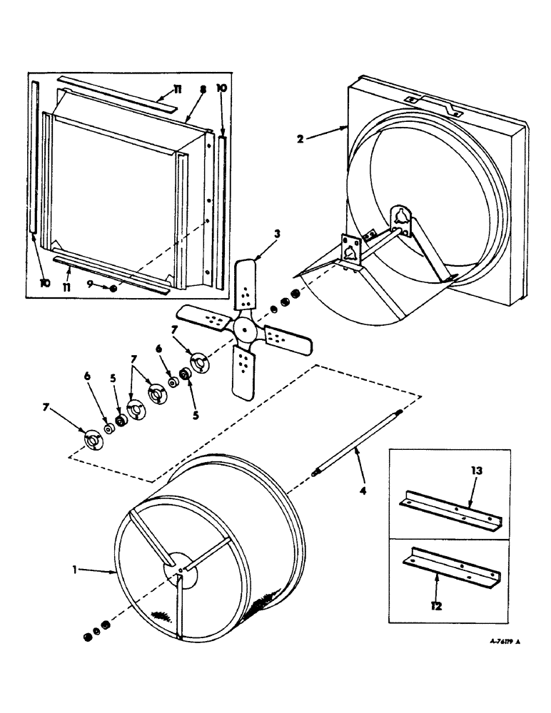 Схема запчастей Case IH 303 - (397) - C-221 ENGINE, 3-9/16 X 3-11/16, RADIATOR ROTARY AIR SCREEN, COMBINE SERIAL NO. 9427 AND BELOW (10) - ENGINE