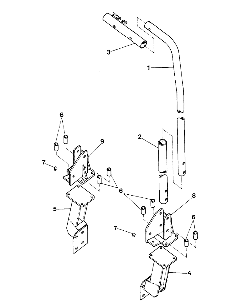 Схема запчастей Case IH 733 - (13-24) - SAFETY FRAME - 733/833 (05) - SUPERSTRUCTURE