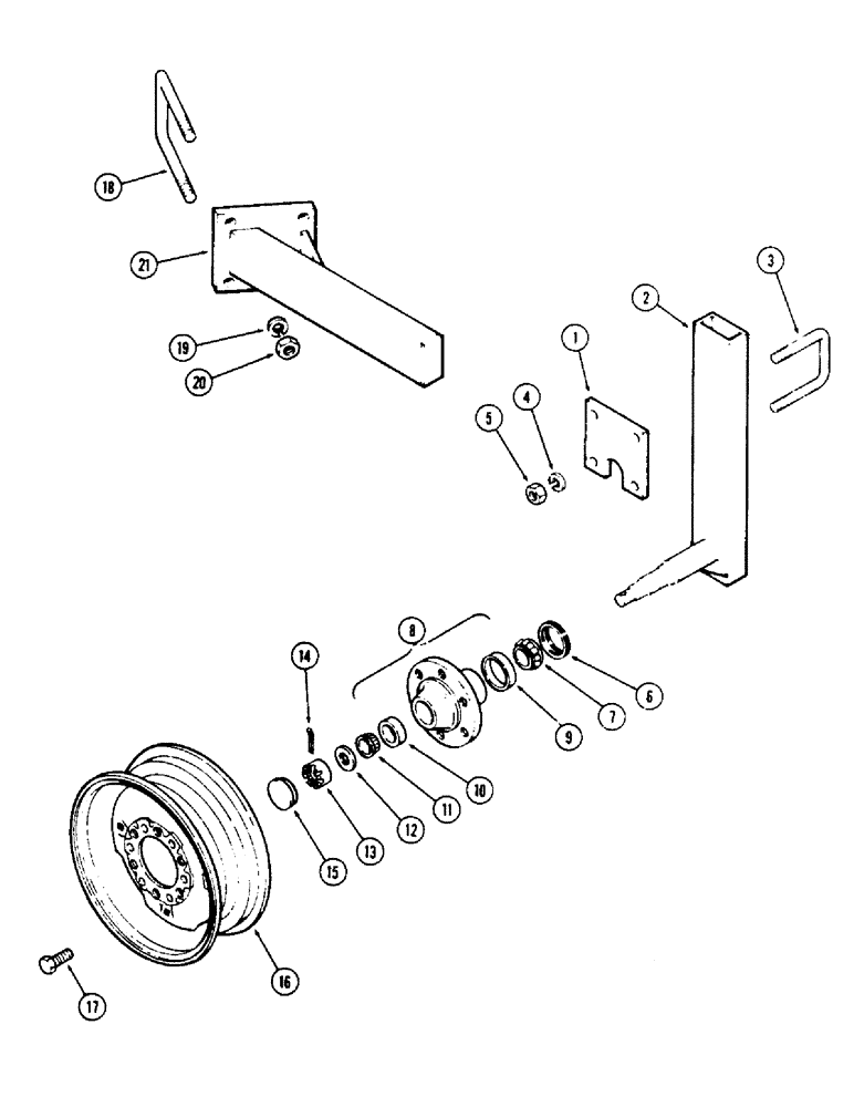 Схема запчастей Case IH 513V - (17A) - GAUGE WHEEL, CLAMP ADJUSTED, SERIAL NUMBER 1634813 THRU SERIAL NUMBER 1637399, WILTON HUB, W888 