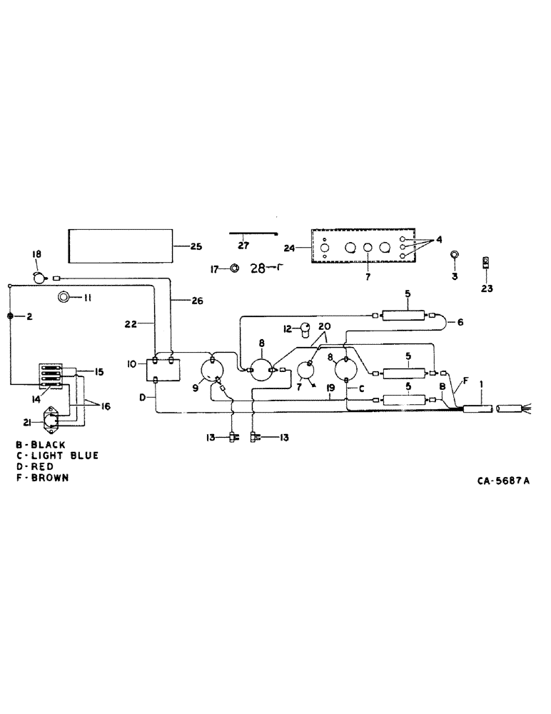 Схема запчастей Case IH 914 - (08-4) - ELECTRICAL, WIRING DIAGRAM, FOR COMBINED WITH IH 86 SERIES TRACTORS, SERIAL NUMBER 19001 AND ABOVE (06) - ELECTRICAL