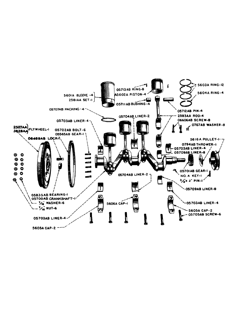 Схема запчастей Case IH S-SERIES - (008) - PISTONS, CONNECTING RODS AND CRANKSHAFT, PISTONS AND CONNECTING RODS, S, SC, SO (02) - ENGINE
