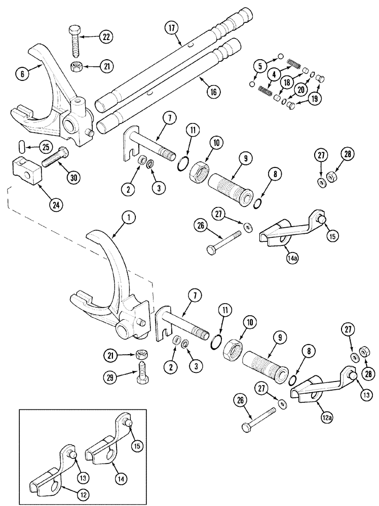 Схема запчастей Case IH MX90C - (06-13) - RANGE SHIFT LINKAGE (06) - POWER TRAIN