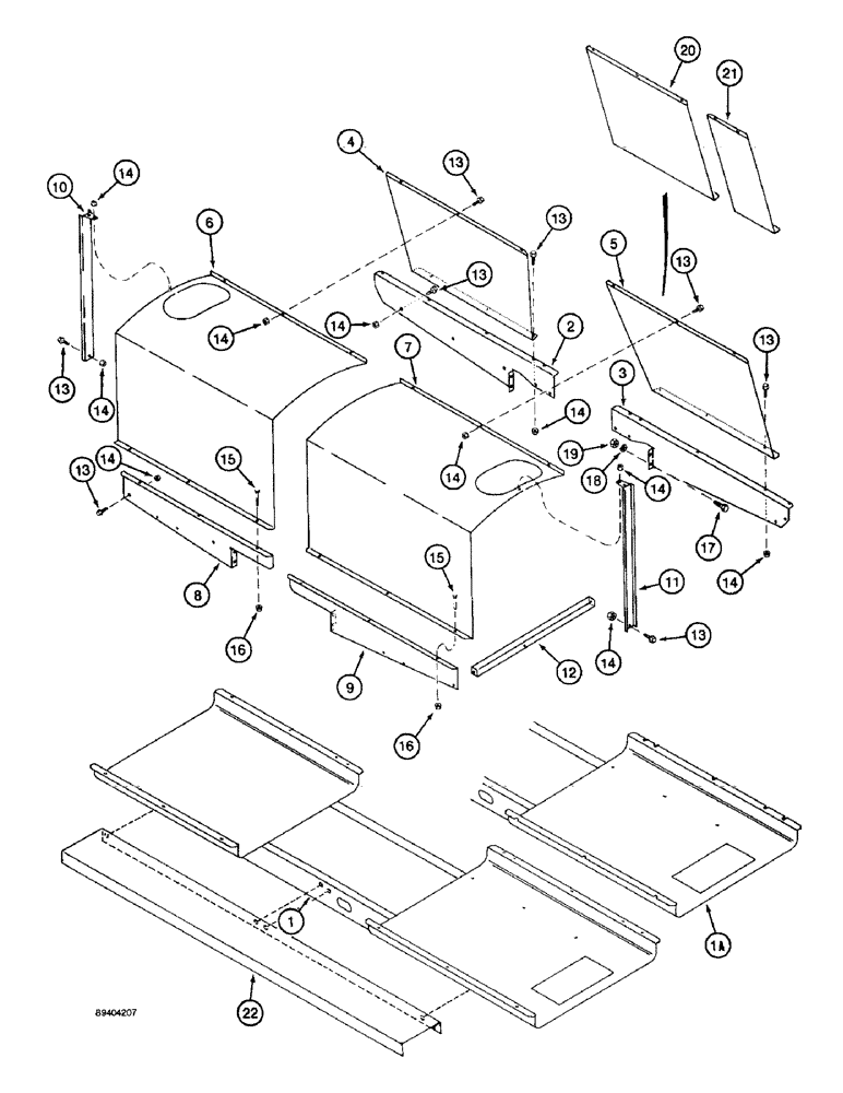 Схема запчастей Case IH 2055 - (9B-04) - WATER AND LUBE TANK SUPPORTS (14) - WATER SYSTEM