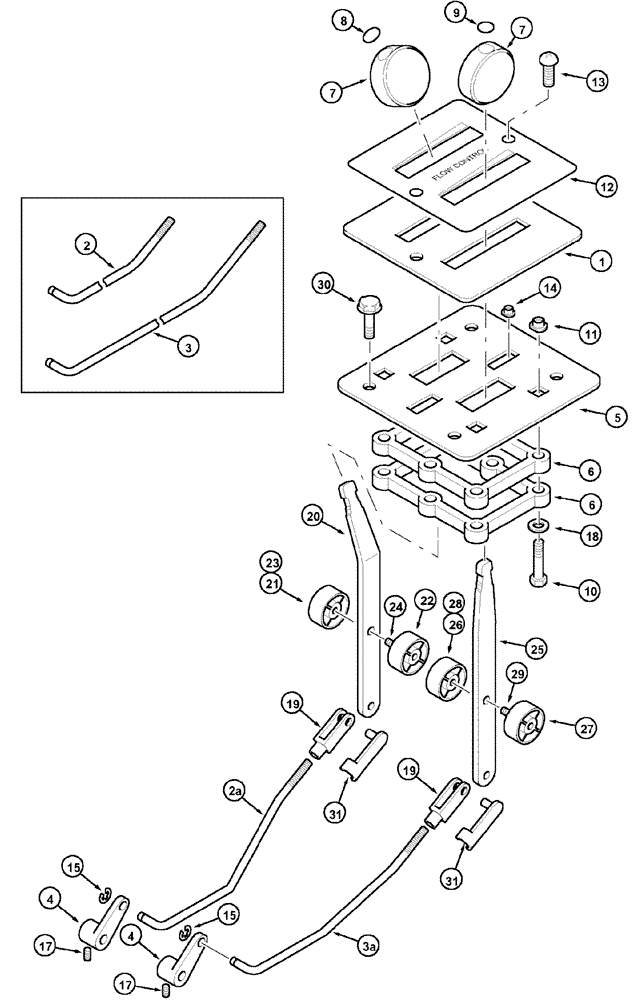 Схема запчастей Case IH MX90C - (08-31) - INTERIOR REMOTE FLOW CONTROLS (08) - HYDRAULICS
