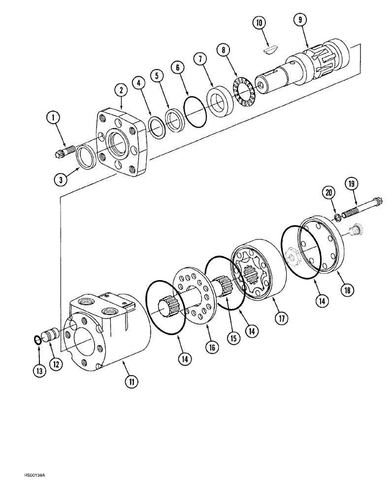 Схема запчастей Case IH 1500-SERIES - (08-12) - HYDRAULIC MOTOR (USED WITH HYDRAULIC APRON DRIVE) 