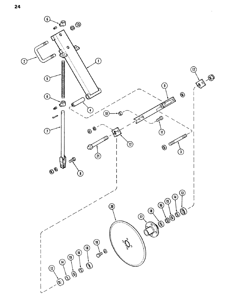 Схема запчастей Case IH 100-SERIES - (24) - STABILIZER DISK W/O DEPTH BANDS, PRIOR TO SN1605900 