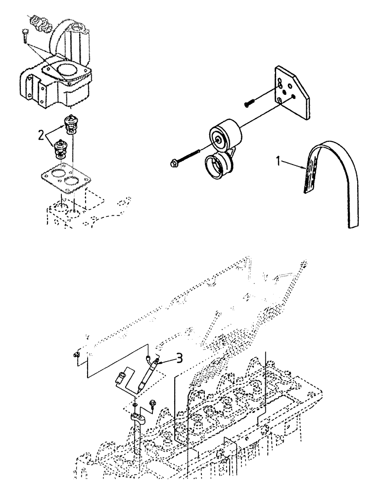 Схема запчастей Case IH 7700 - (C01[35A]) - ALTERNATOR BELT, THERMOSTAT, INJECTOR NOZZLE {6CT} Engine & Engine Attachments