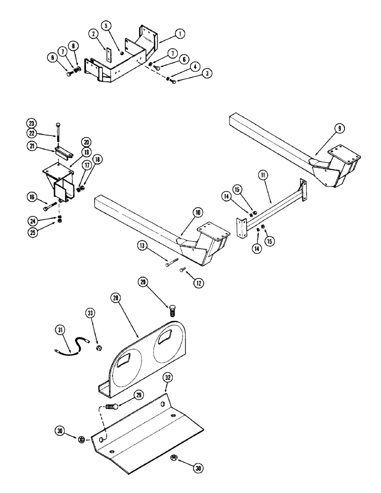 Схема запчастей Case IH 90 - (09A) - MOUNTING BRACKETS, 970, 1070, 1170 AND 1175 TRACTORS (82) - FRONT LOADER & BUCKET