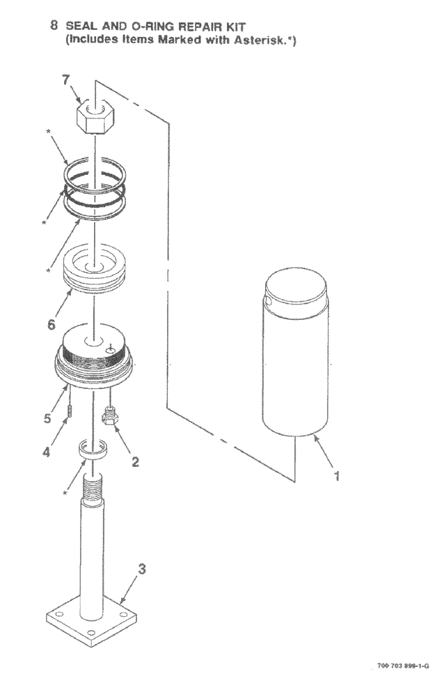 Схема запчастей Case IH 8545 - (8-06) - BALE TENSIONER HYDRAULIC CYLINDER ASSEMBLY (700703899 HYDRAULIC CYLINDER ASSEMBLY COMPLETE) (07) - HYDRAULICS
