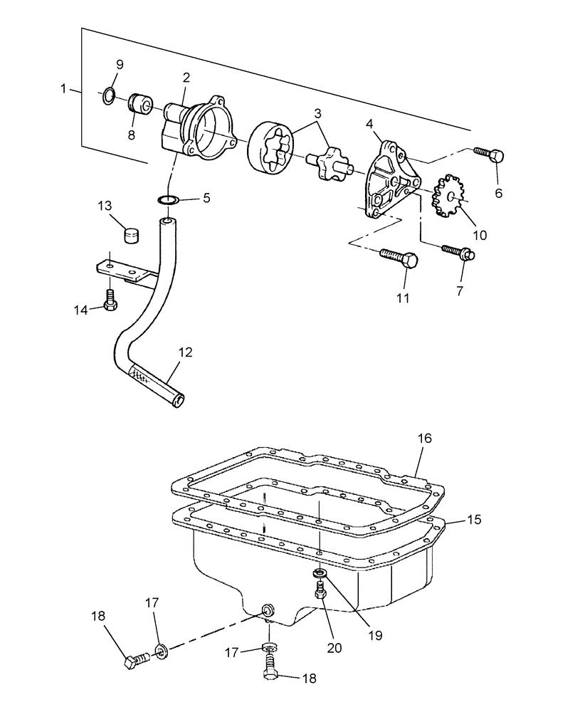 Схема запчастей Case IH WDX901 - (105) - ENGINE, OIL PUMP & OIL PAN (10) - ENGINE