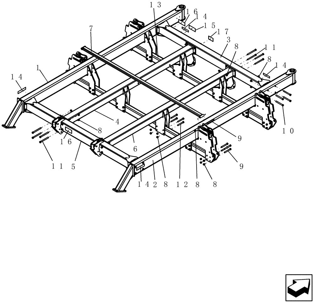 Схема запчастей Case IH 40 - (39.100.01) - MAIN FRAME (39) - FRAMES AND BALLASTING