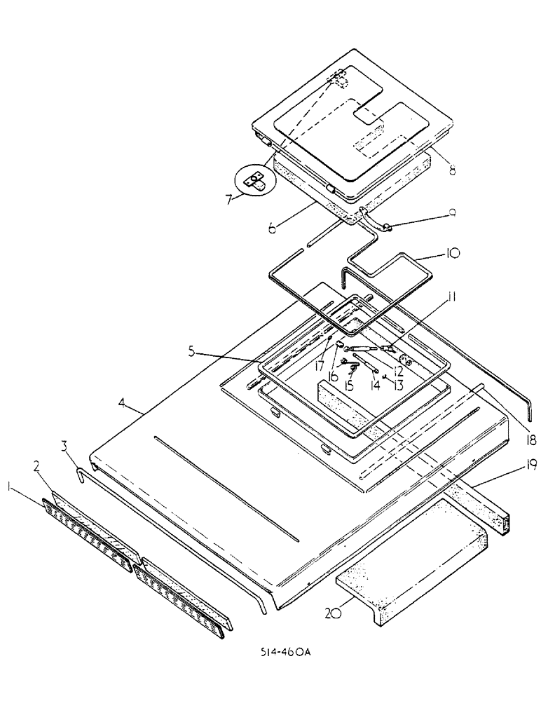 Схема запчастей Case IH 258 - (13-059) - ROOF, SEKURA (05) - SUPERSTRUCTURE