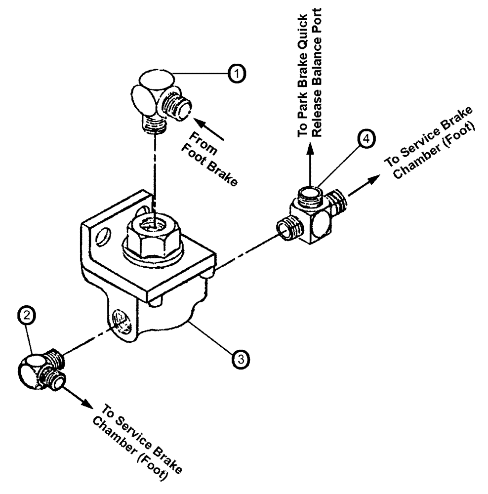 Схема запчастей Case IH FLX4300 - (07-011) - QUICK RELEASE, REAR BRAKE Pneumatics